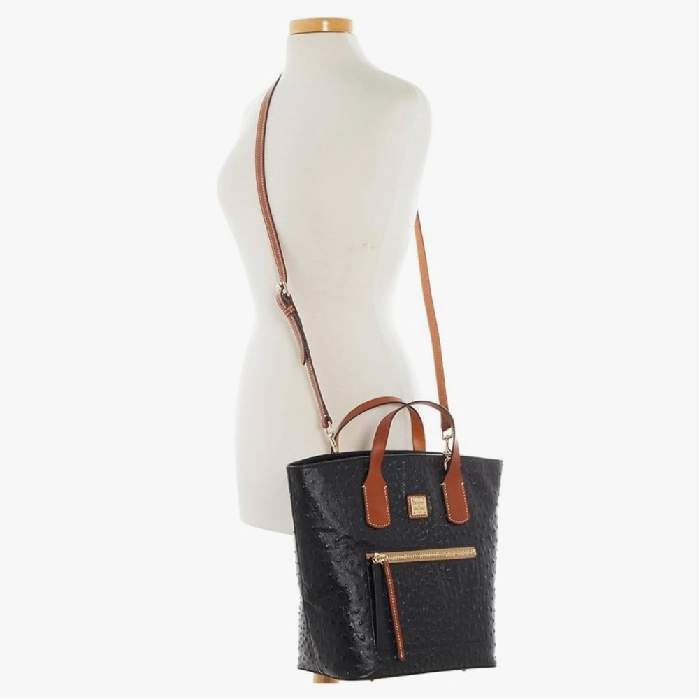NWT Dooney & Bourke Ostrich Darla Shopper Tote - Picture 2 of 9